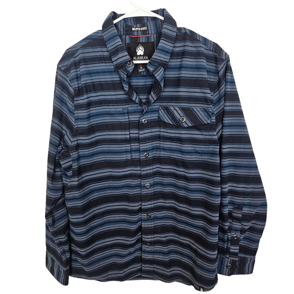 Alaskan Hardgear Mens Flannel Shirt Striped M Gorpcore Outdoor Rugged Workwear